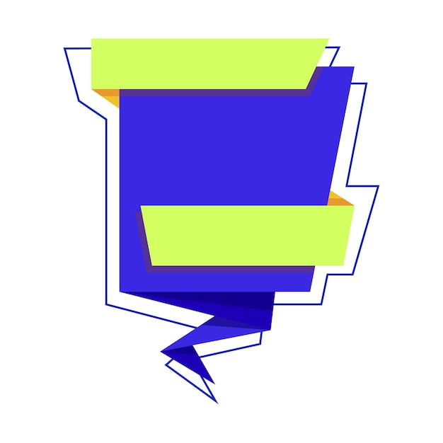Estampa de diseño en blanco de la etiqueta de la bandera de venta de origami