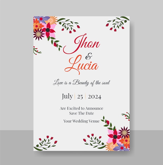 Estampa de diseño de una elegante tarjeta de invitación o tarjeta de felicitación para bodas