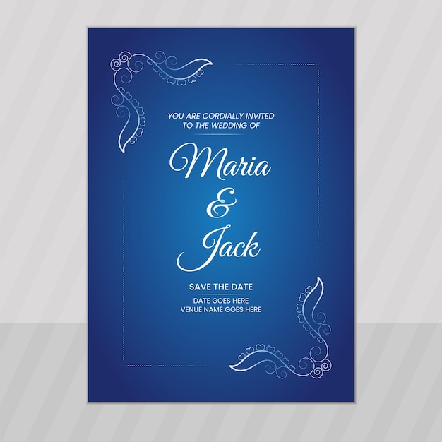 Vector estampa de diseño de una elegante tarjeta de invitación o tarjeta de felicitación para bodas