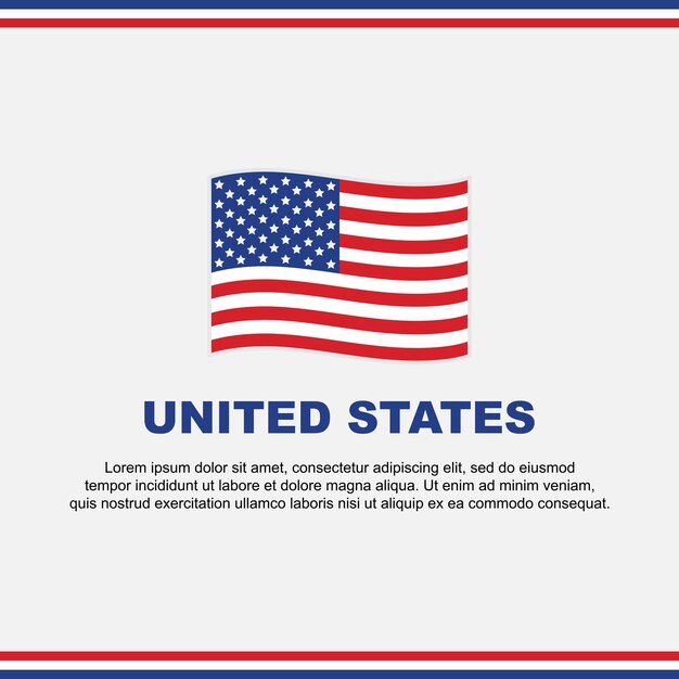 Estampa de diseño de fondo de la bandera de los Estados Unidos Bandera del Día de la Independencia de los Estado Unidos Medios sociales Post Diseño de los Estados Unidas