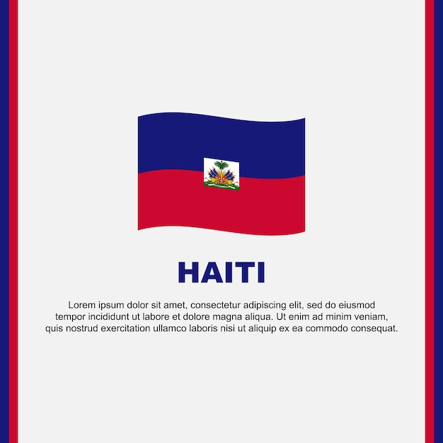 Estampa de diseño de fondo de la bandera de Haití Bandera del Día de la Independencia de Haití Envío de redes sociales Caricatura de Haití