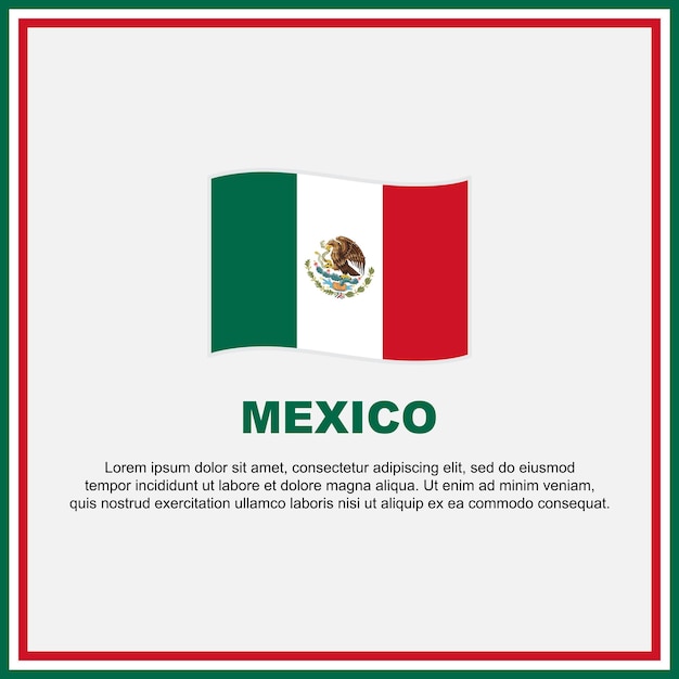 Vector estampa de diseño de fondo de la bandera de méxico banner del día de la independencia de méxico medios sociales banner de post de méxico