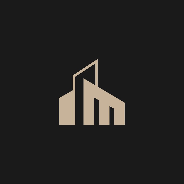 Estampa de diseño de la letra M y el logotipo de bienes raíces Logotipo de negocios estatales reales