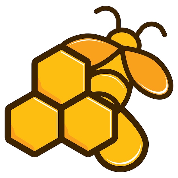 Estampa de diseño de logotipo de abeja de miel Concepto de diseño de emblema vectorial Símbolo creativo