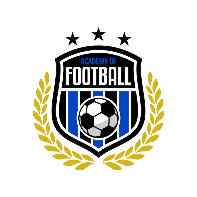 Estampa de diseño de logotipo de la Academia de Fútbol Logotipo de fútbol o ilustración vectorial del signo del club de fútbol