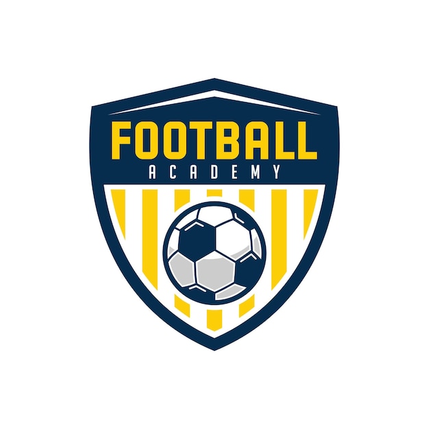 Estampa de diseño de logotipo de la Academia de Fútbol Logotipo de fútbol o ilustración vectorial del signo del club de fútbol