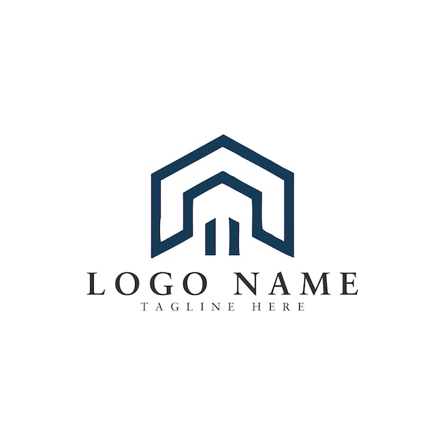 Estampa de diseño de logotipo de bienes raíces con la elegante letra N