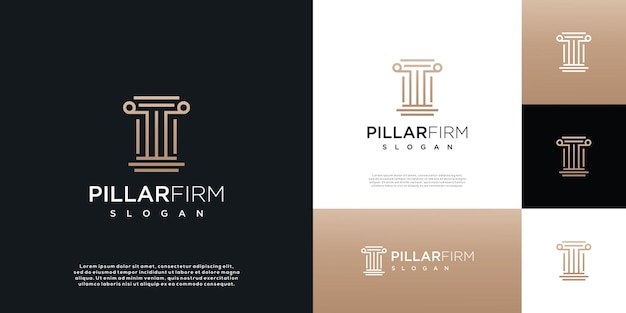 Estampa de diseño del logotipo del bufete de abogados del Pilar de Justicia