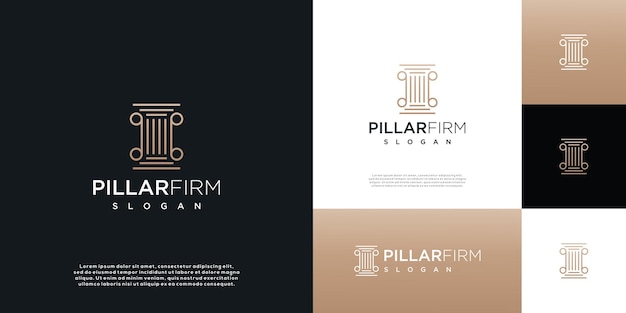 Estampa de diseño del logotipo del bufete de abogados del Pilar de Justicia