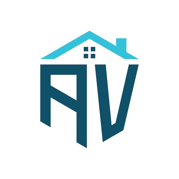 Estampa de diseño de logotipo de casa Carta AV Logotipo AV para construcción inmobiliaria o cualquier negocio relacionado con la casa