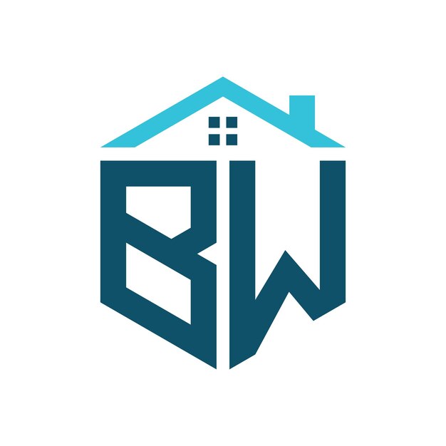 Estampa de diseño de logotipo de casa Carta BW Logotipo para construcción inmobiliaria o cualquier negocio relacionado con la casa