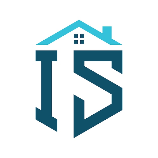 Estampa de diseño de logotipo de la casa Carta de logotipo IS para la construcción de bienes raíces o cualquier negocio relacionado con la casa