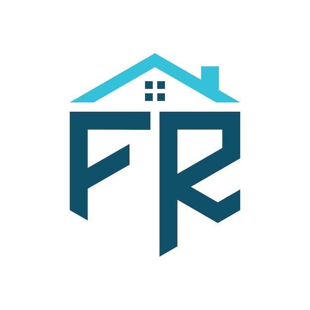 Estampa de diseño de logotipo de la casa de FR Logotipo de la carta de FR para la construcción de bienes raíces o cualquier negocio relacionado con la casa