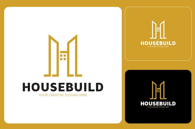 Estampa de diseño de logotipo de la casa Gold Real Estate Logo Construction