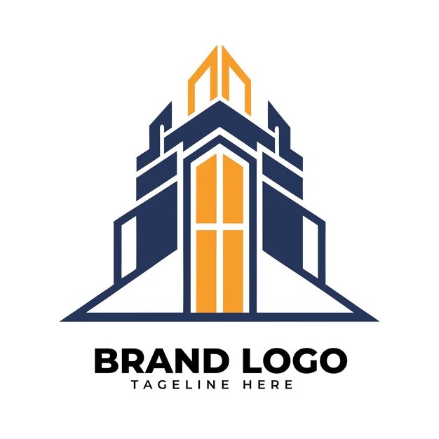 Estampa de diseño del logotipo de la construcción del hospital