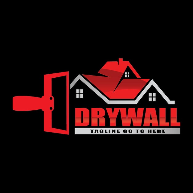 Estampa de diseño de logotipo de drywall elegante y profesional