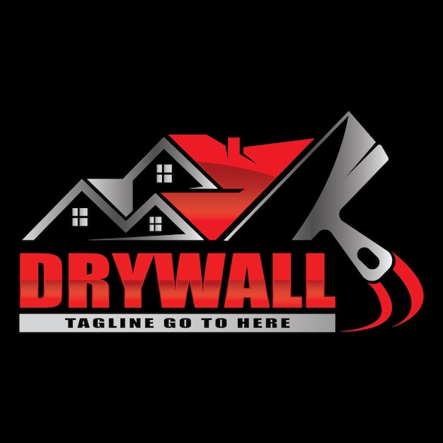 Estampa de diseño de logotipo de drywall elegante y profesional