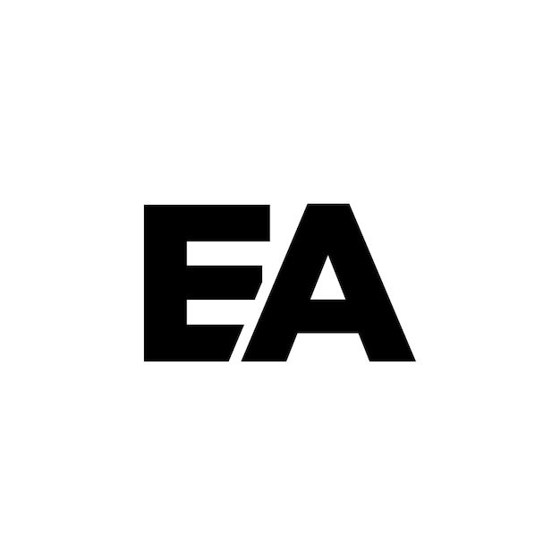 Estampa de diseño del logotipo de la EA con las letras E y A Logotipo basado en el monograma inicial mínimo