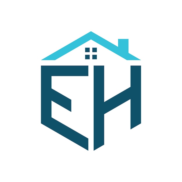 Estampa de diseño de logotipo de EH House Letter EH Logotipo para la construcción inmobiliaria o cualquier negocio relacionado con la casa
