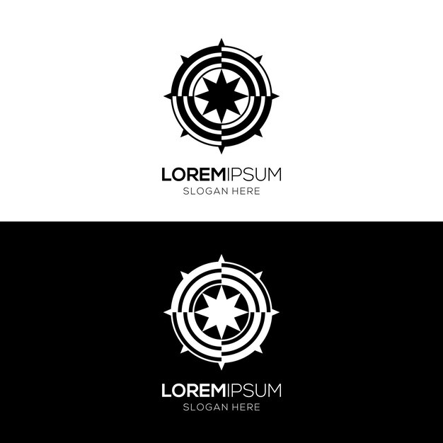 Estampa de diseño de logotipo geométrico de estrella ornamentada elegante