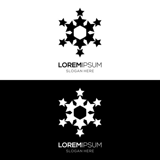 Estampa de diseño de logotipo geométrico de estrella ornamentada elegante