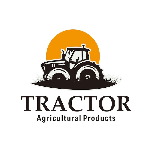 Estampa de diseño del logotipo de la granja de tractores