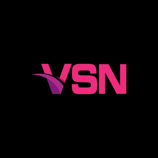 Estampa de diseño de logotipo inicial de la letra VSN Ilustración vectorial