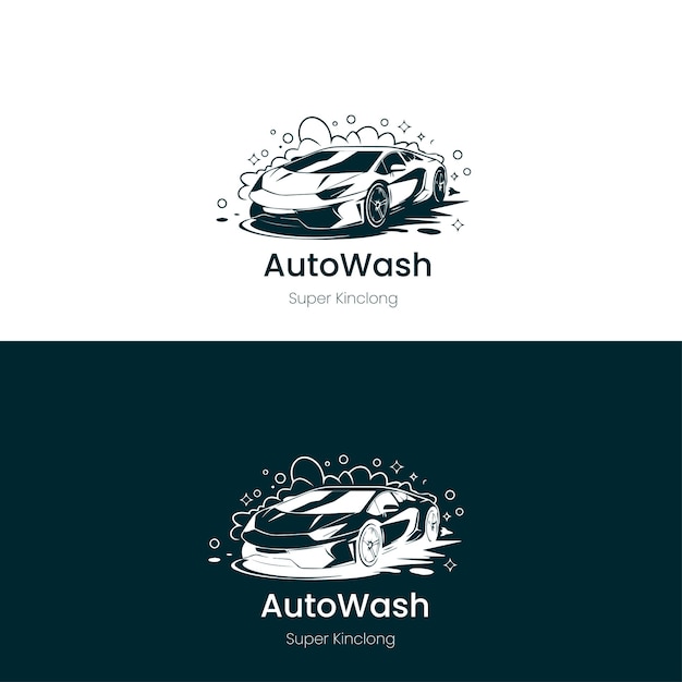 Estampa de diseño del logotipo del lavado de automóviles