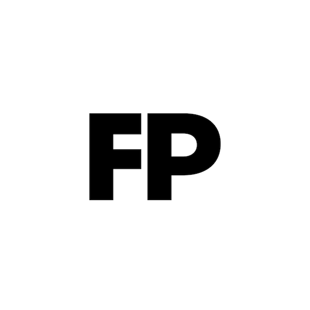 Estampa de diseño del logotipo de la letra F y P FP Logotipo basado en el monograma inicial mínimo