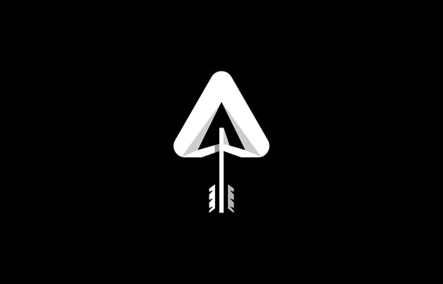 Estampa de diseño del logotipo de la letra A con flecha monograma