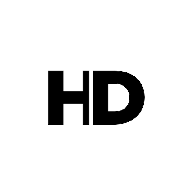 Estampa de diseño de logotipo de letra H y D HD Logotipo basado en monograma inicial mínimo