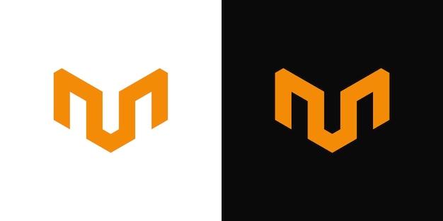Estampa de diseño de logotipo de la letra inicial M de Abstrack Premium Vector