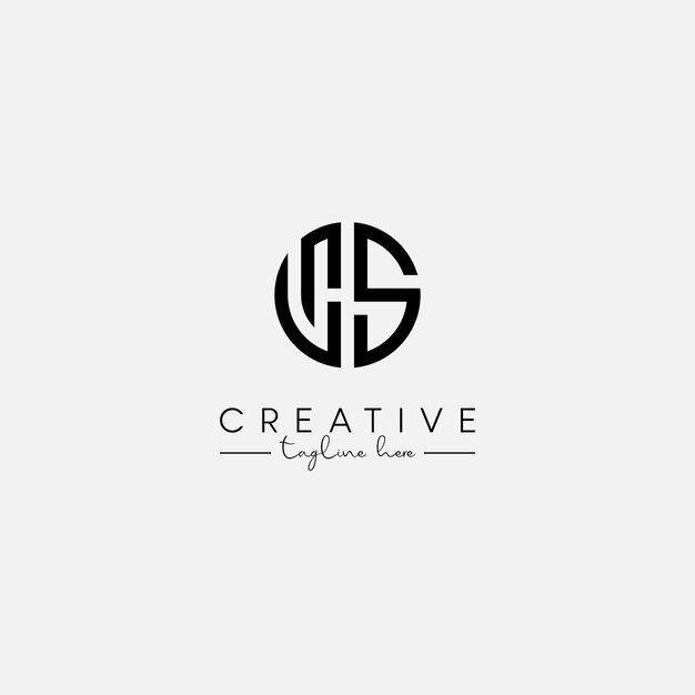 Estampa de diseño del logotipo de la letra monograma abstracta SH HS Símbolo vectorial inicial