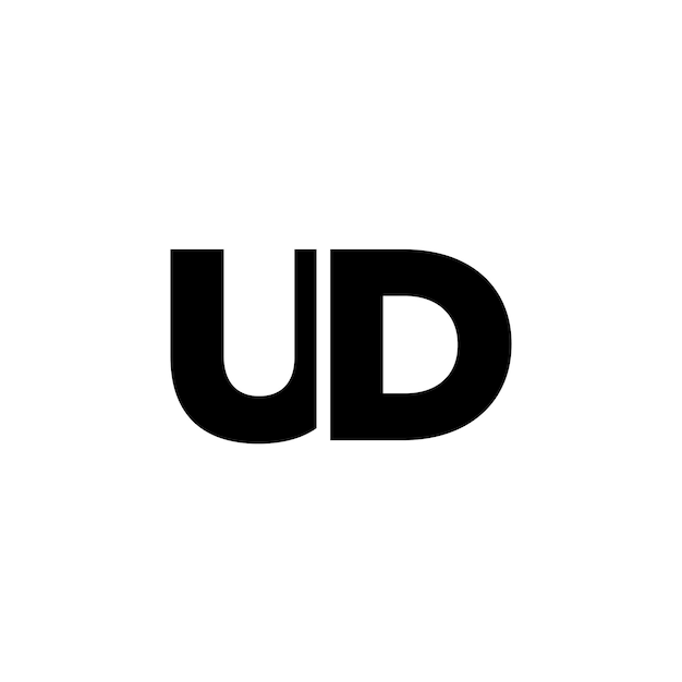 Estampa de diseño del logotipo de la letra U y D UD Logotipo basado en el monograma inicial mínimo