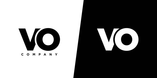 Estampa de diseño del logotipo de la letra V y O VO Logotipo basado en el monograma inicial mínimo