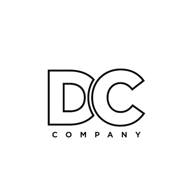 Estampa de diseño del logotipo de las letras D y C DC Logotipo basado en el monograma inicial mínimo