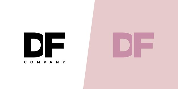 Estampa de diseño del logotipo de las letras D y F DF Logotipo basado en el monograma inicial mínimo
