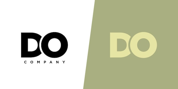 Estampa de diseño del logotipo de las letras D y O DO Logotipo basado en el monograma inicial mínimo