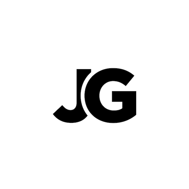 Estampa de diseño del logotipo de las letras J y G JG Logotipo basado en el monograma inicial mínimo