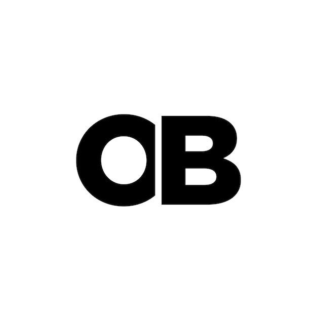 Estampa de diseño del logotipo de las letras O y B OB Logotipo basado en el monograma inicial mínimo