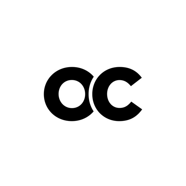Estampa de diseño del logotipo de las letras O y C OC Logotipo basado en el monograma inicial mínimo