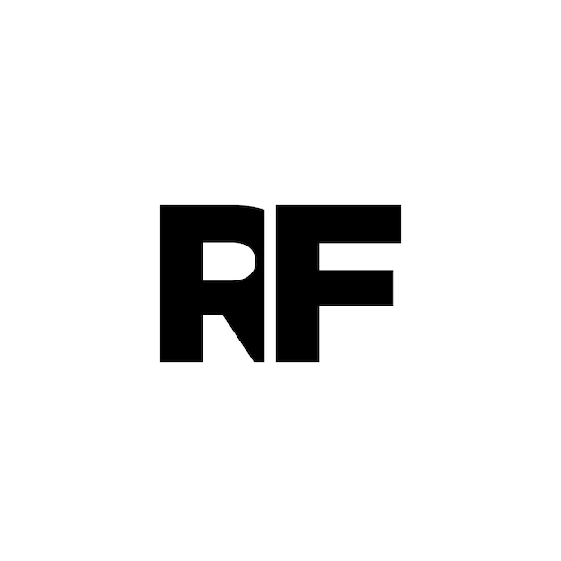 Estampa de diseño del logotipo de las letras R y F RF Logotipo basado en el monograma inicial mínimo