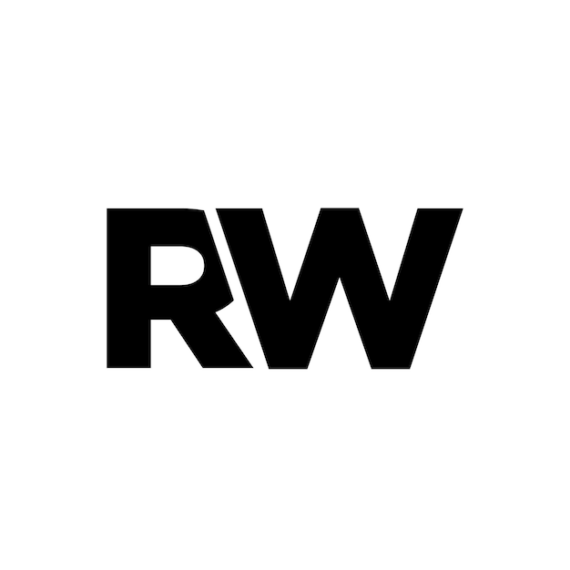 Estampa de diseño del logotipo de las letras R y W RW Logotipo basado en el monograma inicial mínimo