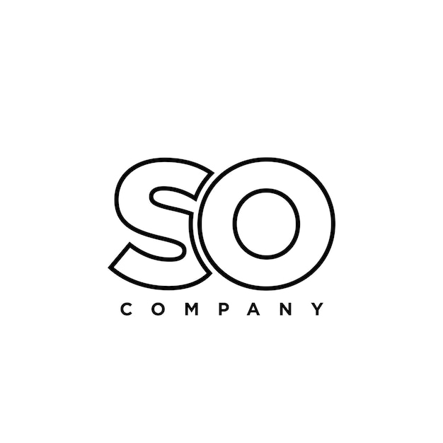 Estampa de diseño del logotipo de las letras S y O SO Logotipo basado en el monograma inicial mínimo