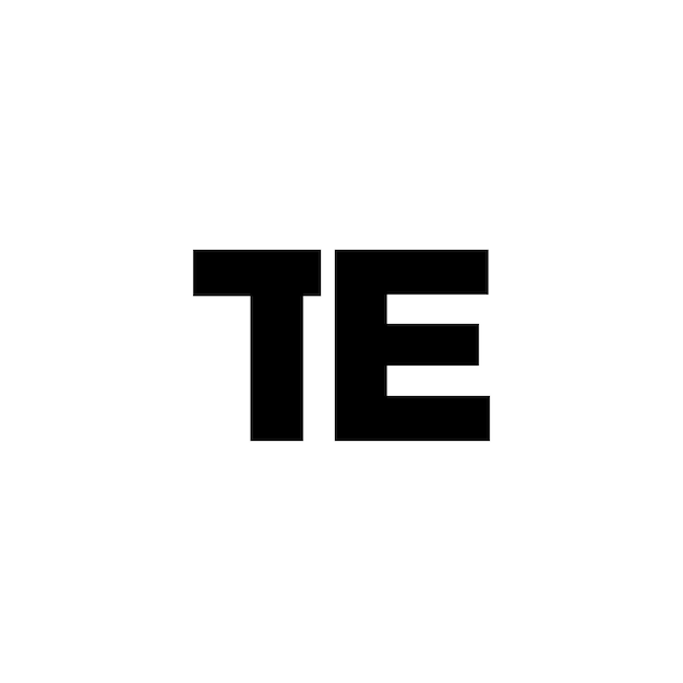 Estampa de diseño del logotipo de las letras T y E TE Logotipo basado en el monograma inicial mínimo