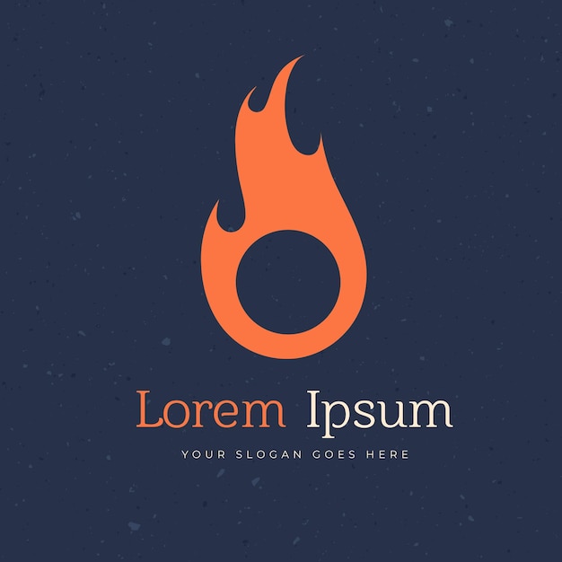 Estampa de diseño de logotipo de llama fuego ámbar icono de logotipo diseño de estilo elegante logotipo para su empresa o