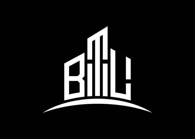 Estampa de diseño de logotipo de monograma vectorial de construcción de letras de BTL Forma de edificio Logotipo de BTL
