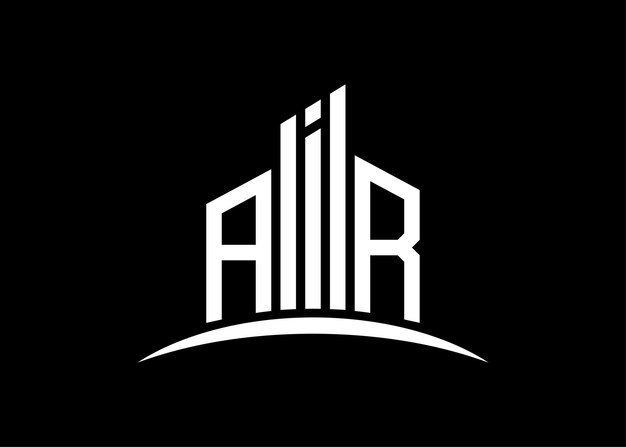 Estampa de diseño del logotipo del monograma vectorial del edificio Building Shape Logotipo AIR