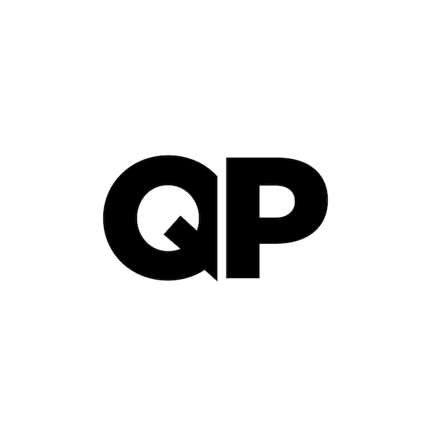 Estampa de diseño de logotipo QP con letras Q y P Logotipo basado en monograma inicial mínimo