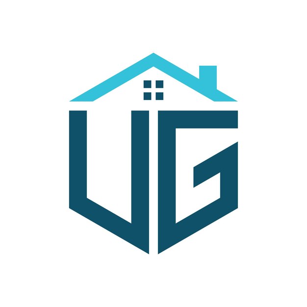 Estampa de diseño de logotipo de UG para la construcción de bienes raíces o cualquier negocio relacionado con la casa